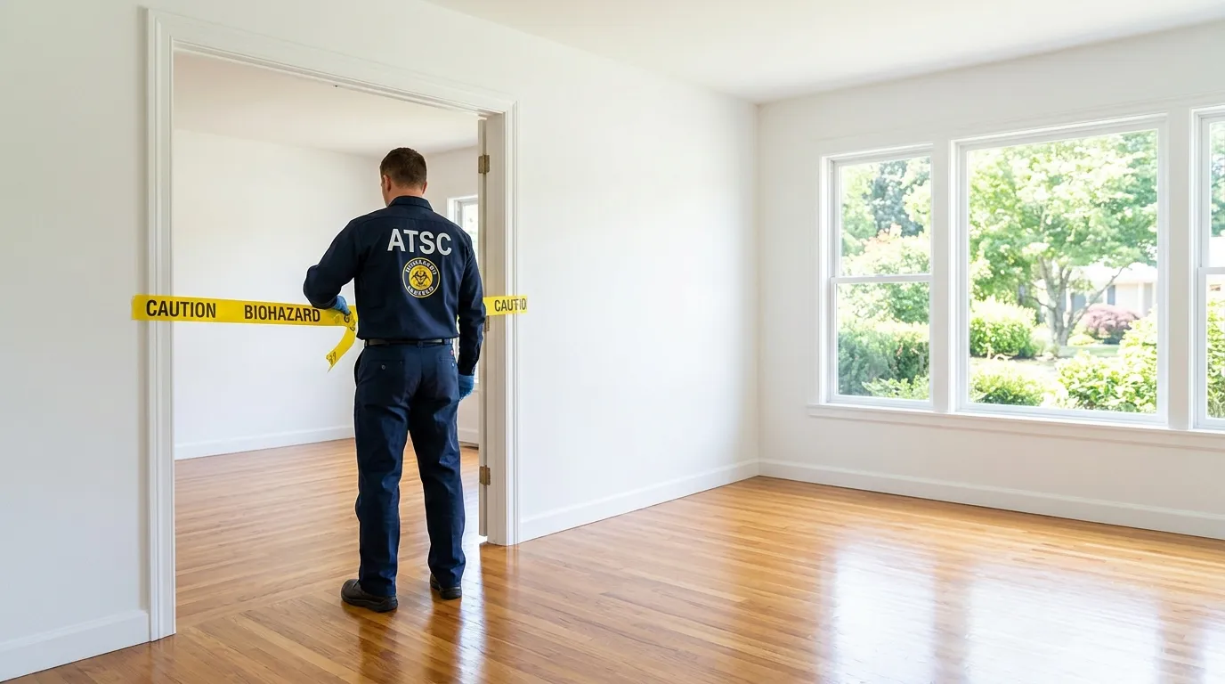 Certified biohazard cleanup crew performing Crime Scene Cleanup in Woodlawn